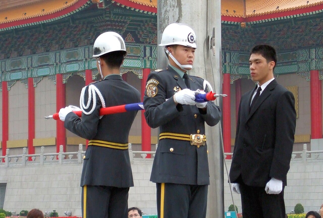 Ceremonial Lowering Of The Flag - National Taiwan Democracy Memorial Hall