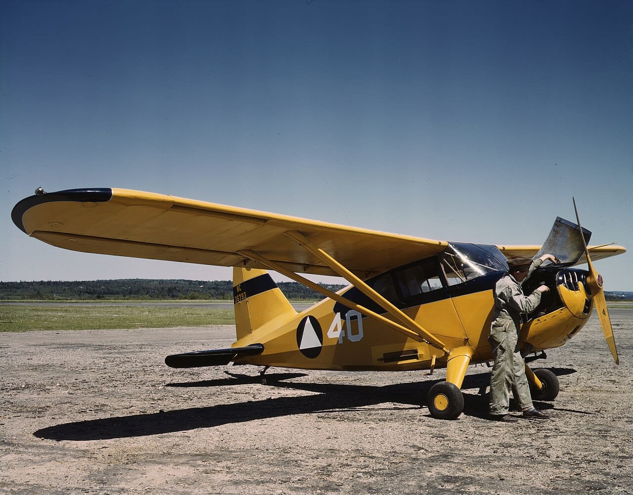 Civil Air Patrol Stinson 105 overhaul at Coastal Patrol base 20