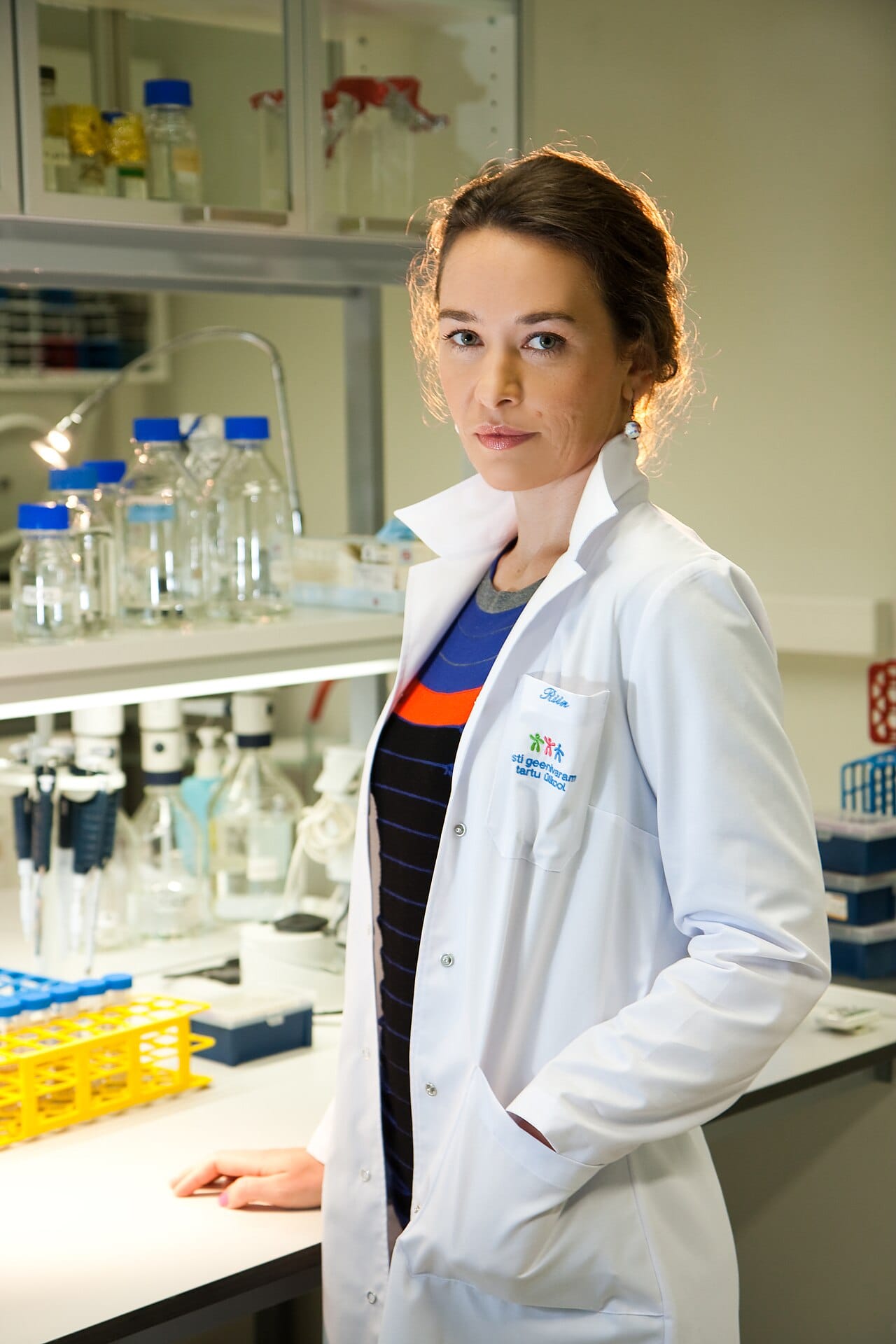 A geneticist in a laboratory, 2012.