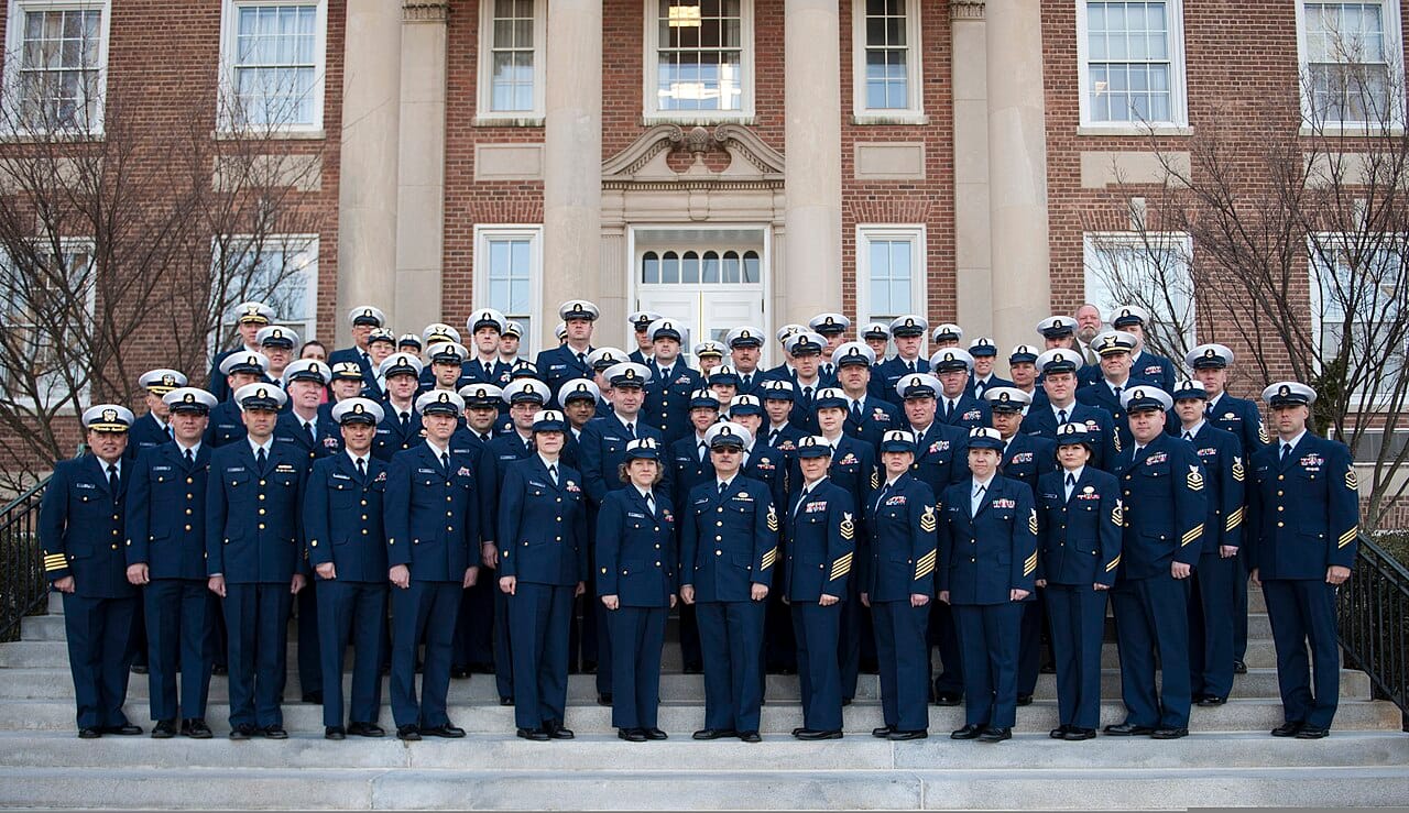 U.S. Coast Guard Academy chief petty officers gather at the U.S. Coast Guard Academy in New London, Conn., April 3, 2013 130403-G-MF861-005