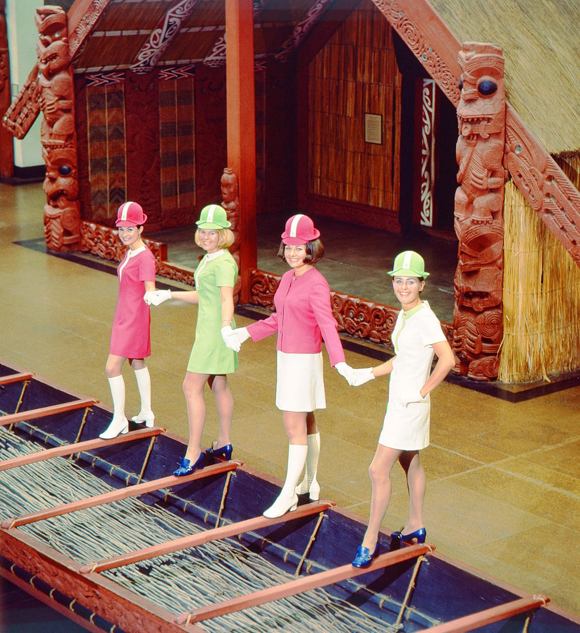 A 1970 uniform, brighter still, with a matching hat.