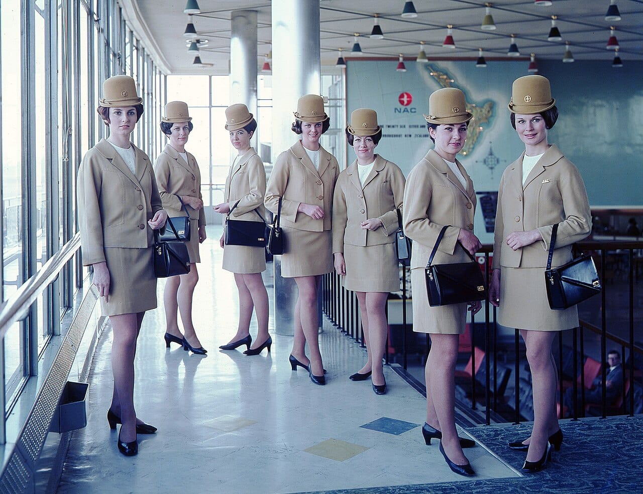 A 1965 uniform in a single saturated colour, the silhouette simplified and the waist raised.