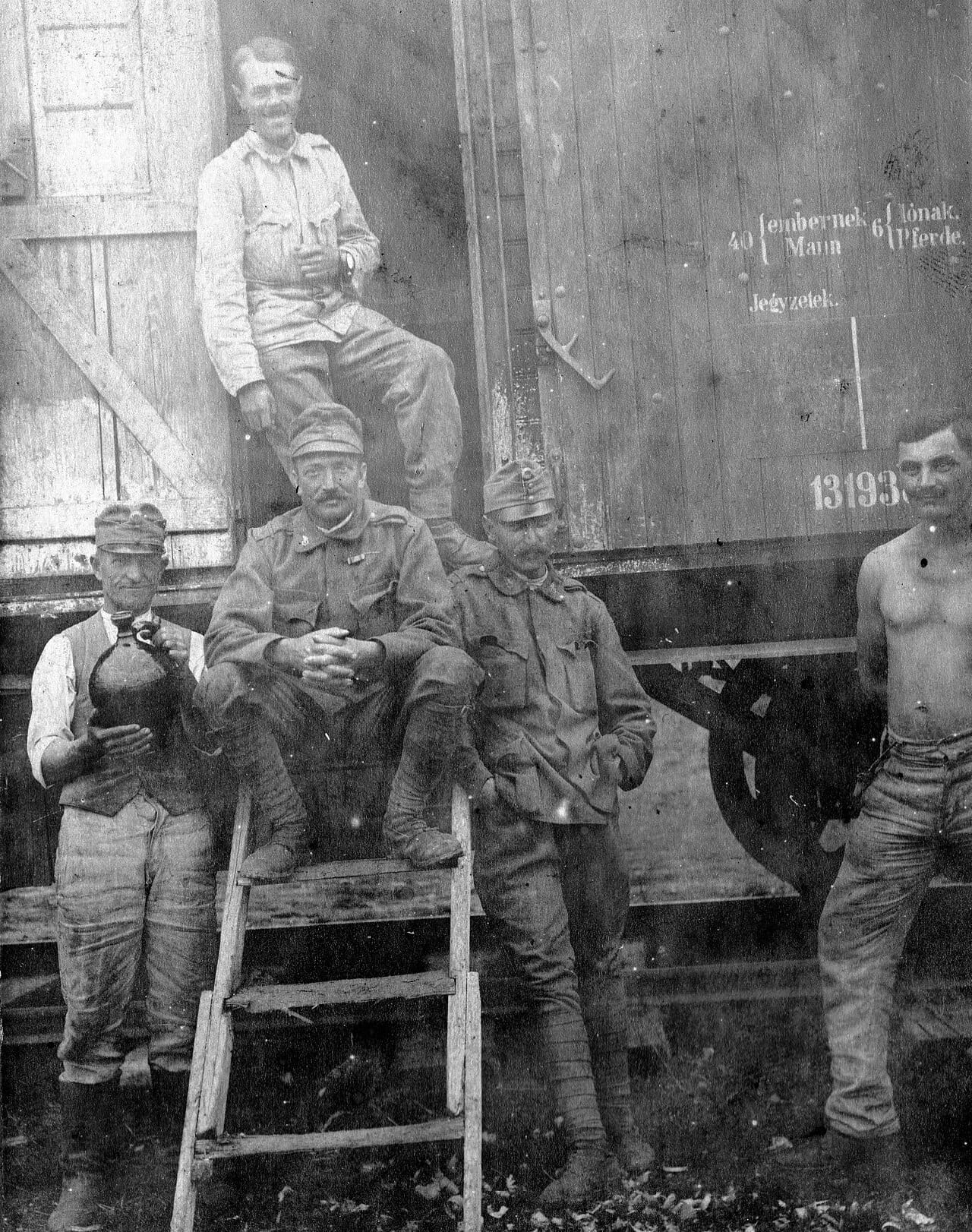 A railway employee photographed during the First World War.