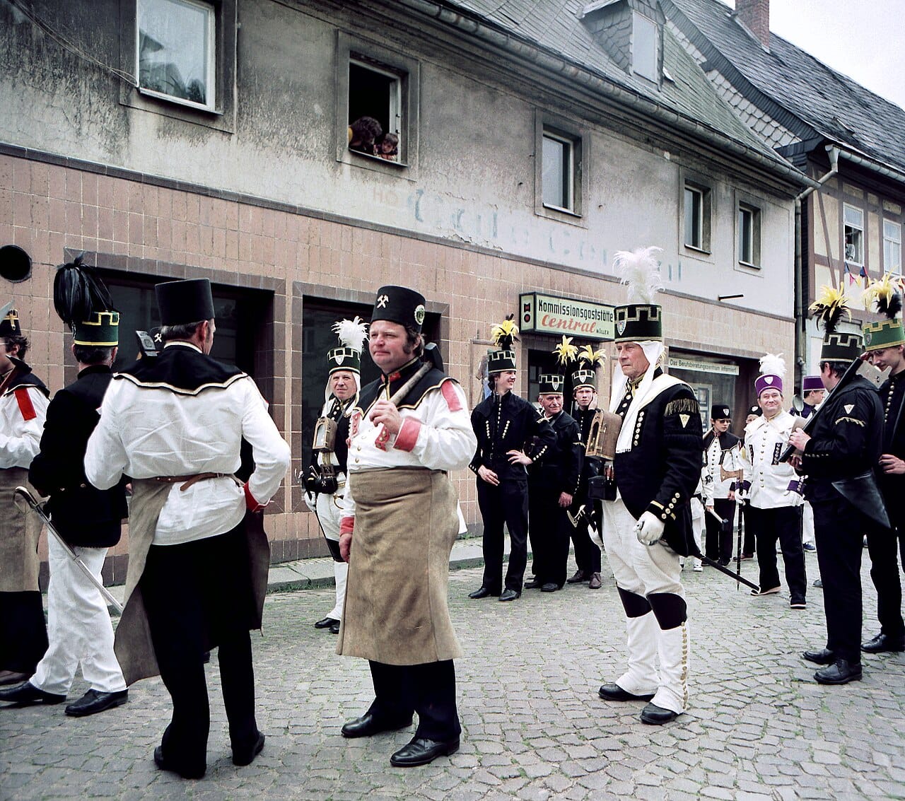 The same parade from behind.