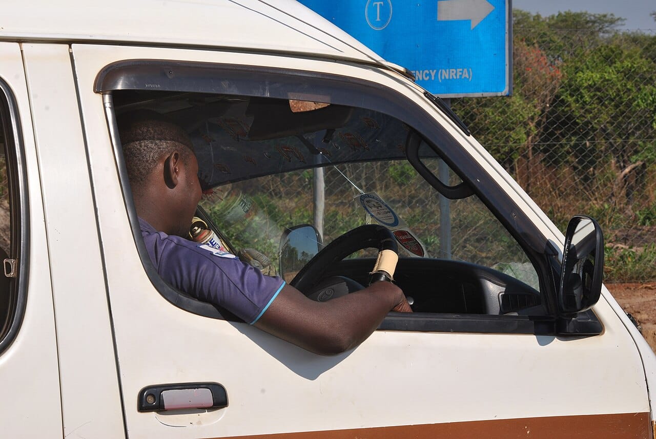 Zambia -Bus driver at work