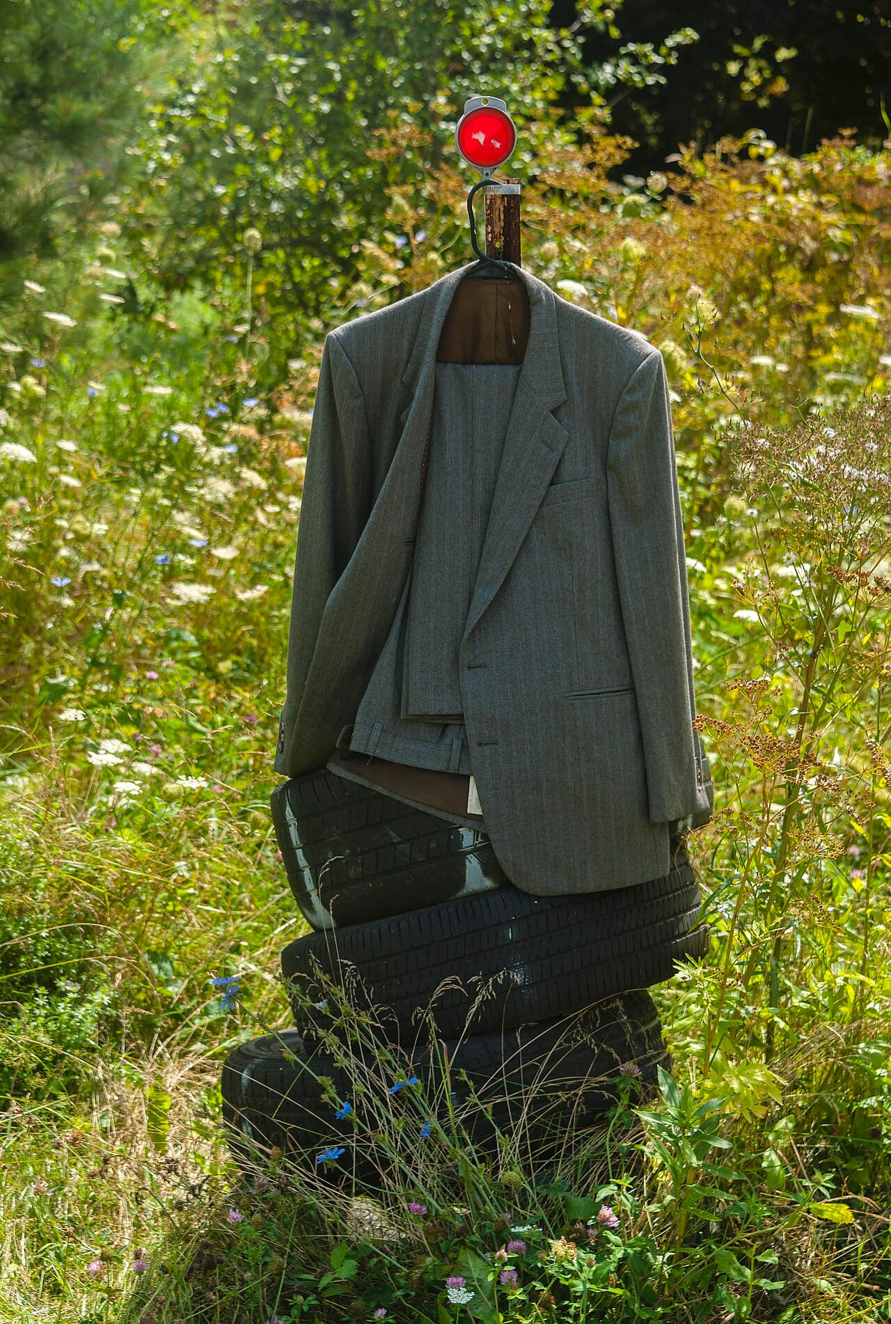 Suit abandoned by asylum seeker at Roxham Road near Canadian border, Champlain, NY