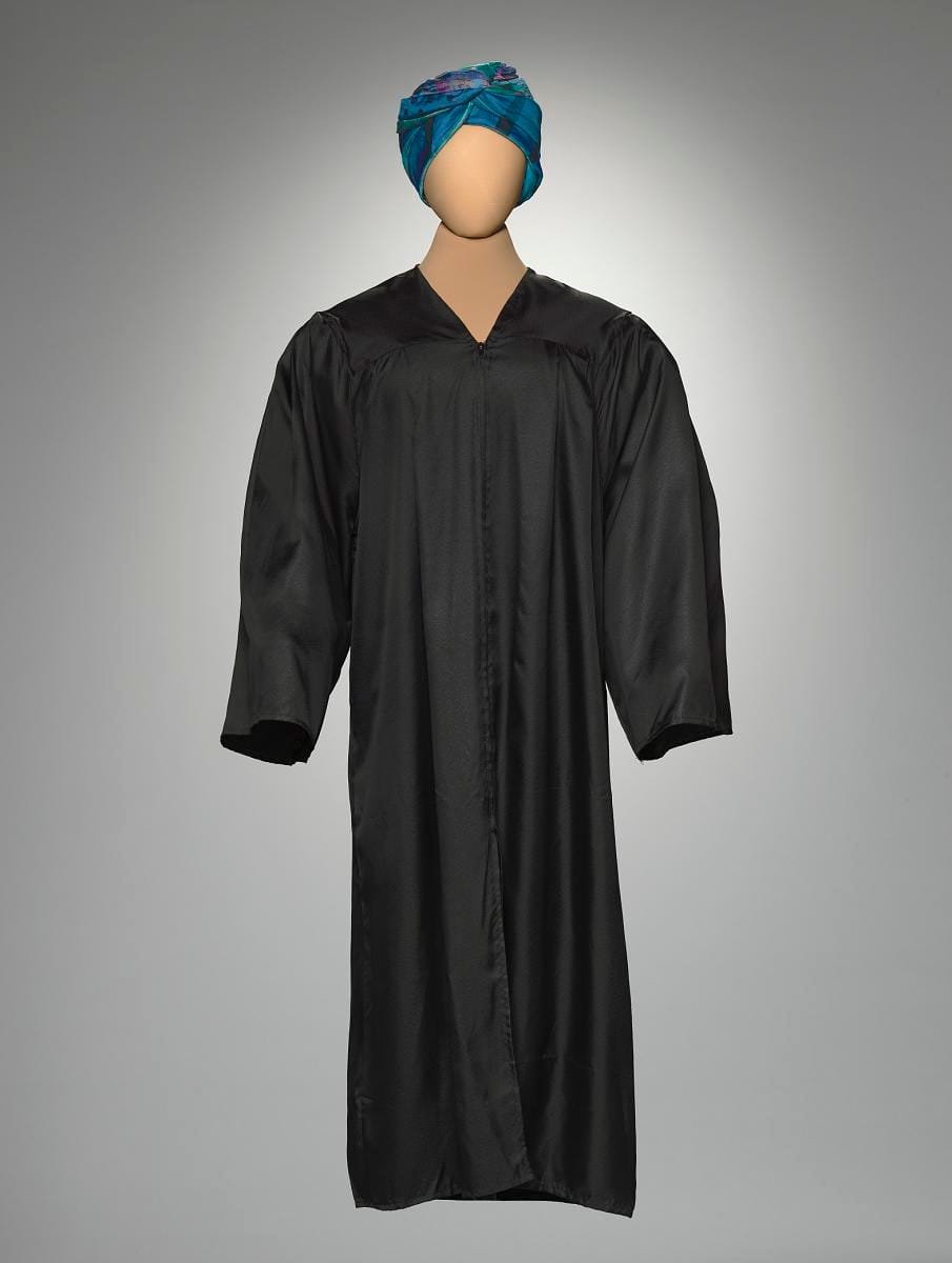 A robe worn at a Georgetown University ceremony, held in a museum collection.